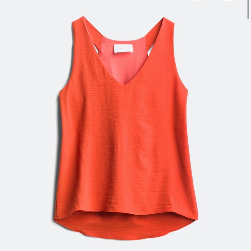 French Grey Orange Sleeveless Tank Top